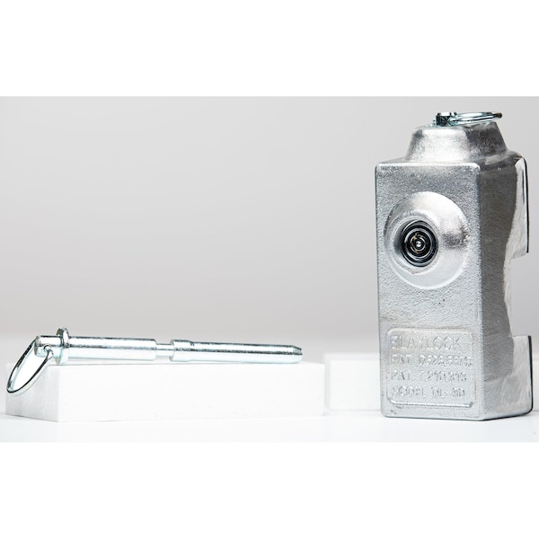 The Equipment Lock Company Cargo Door Lever Lock secures a single cargo door lever in place on enclosed trailers CDLL-KA - main